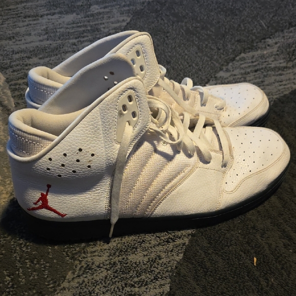 White High-Top Sneakers with Red Logo - Picture 1 of 2